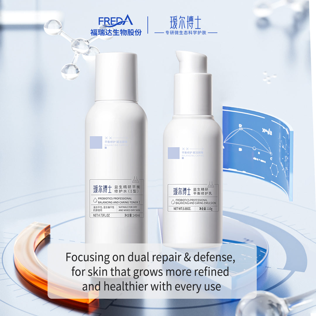 Probiotic Lotion/Cream Set, focusing on dual repair & defense, for skin that grows more refined and healthier with every use